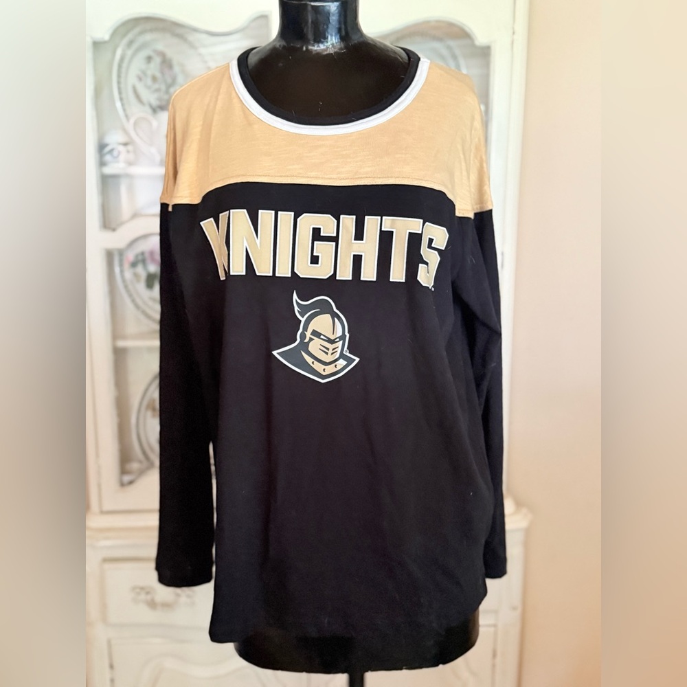 NWOT UCF Knights Black and Gold Long Sleeve Shirt Size XL